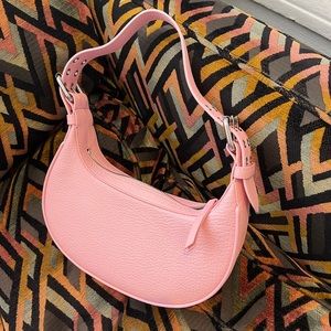 By Far Soho grained leather shoulder bag baby pastel pink